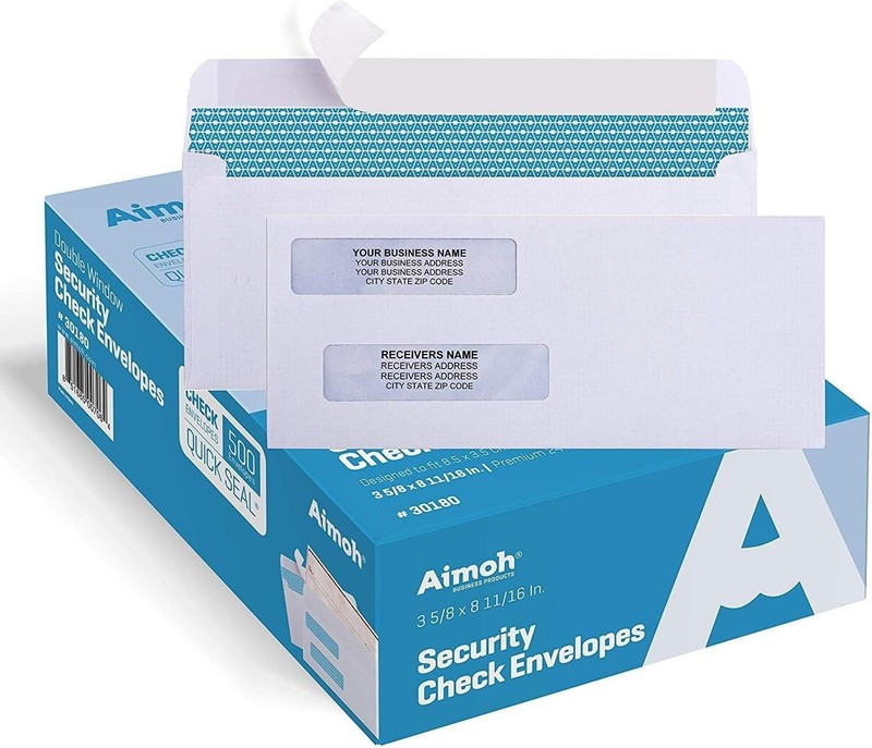 500 Count Double Window Self-Sealing Envelopes for Secure Business Check Mailing gallery