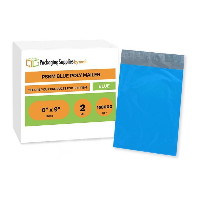 6x9 Blue Poly Mailers Shipping Envelope Bags Packaging Premium 2 Mil 168000 Pcs gallery