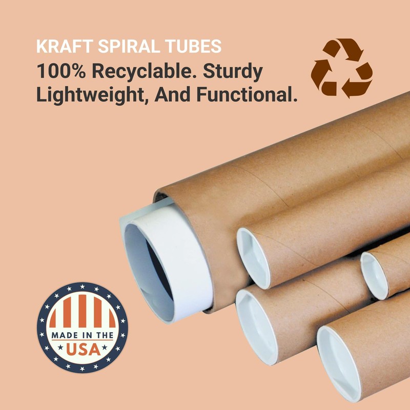 Box Usa Usa Cardboard Tubes Caps 20L X 2W X 2H Pack Of 50 Poster Tube For gallery