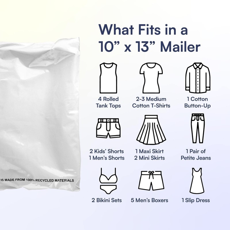 100 Count, 10x13 inch 100% Recycled Poly Mailers Eco Friendly Packaging Envel... gallery