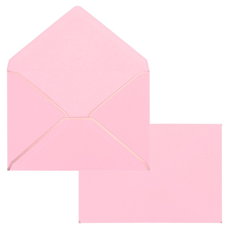 100Pcs A7 Envelopes, Self Adhesive V Flap Mailing Envelopes(Pink, 5 x 7″)
