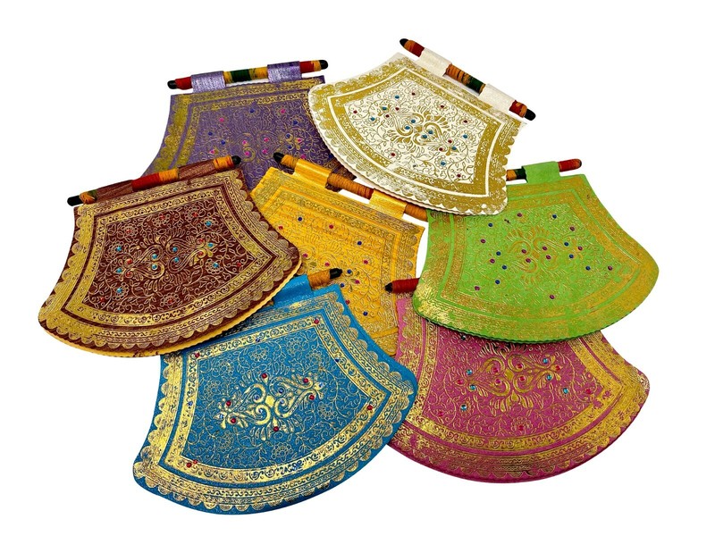PACK OF 7 Cash Shagun Bandhani Envelopes Favor Indian Wedding Eid Gift #527G