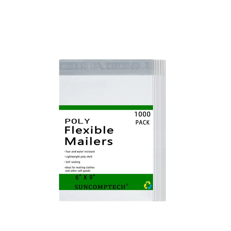#1 6×9 Poly Mailer Shipping Mailing Packaging Envelope Bag, White, 1000 Pieces
