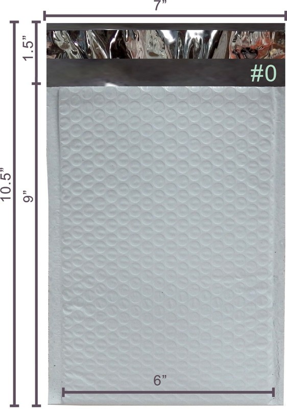 PolycyberUSA 250 pcs #0 Poly Bubble Envelopes Mailers (Inner 6x9) gallery