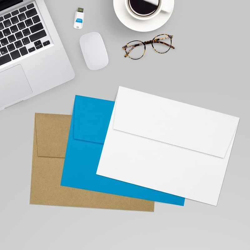 LUXPaper A7 Envelopes 5 1/4 x 7 1/4 White 80lb Cotton Peel & Press 50 gallery