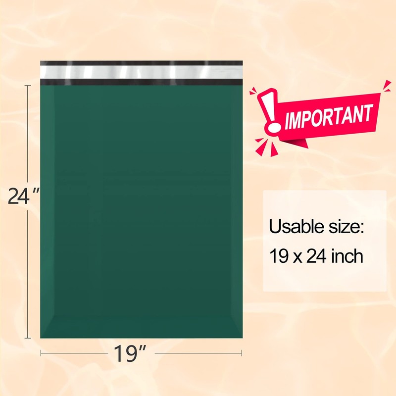 50 PCS Ultramarine Green Poly Mailers Shipping Envelope Bag 19x24 Inch gallery