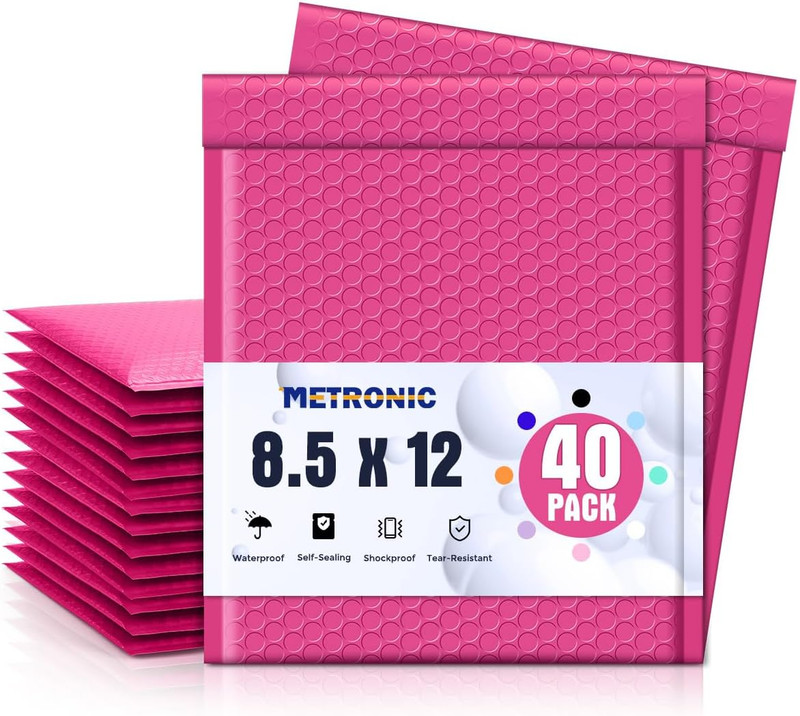 Bubble Mailers 8.5 X 12 Inch 40 Pack Pink Bubble Mailers Waterproof Padded Envel gallery