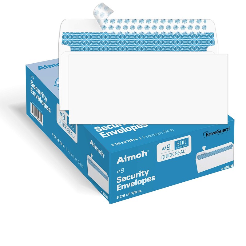 500#9 Security Self-Seal Envelopes, Premium Security Tint Pattern, Ultra Stro…