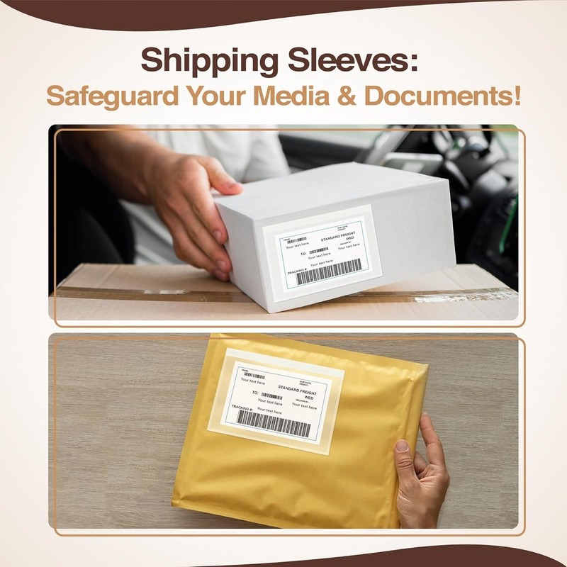 Flextribe Label Sleeves - 3.12 Mil Thick 500 Pack 9.5 X 12 Strong Adhesive Back gallery