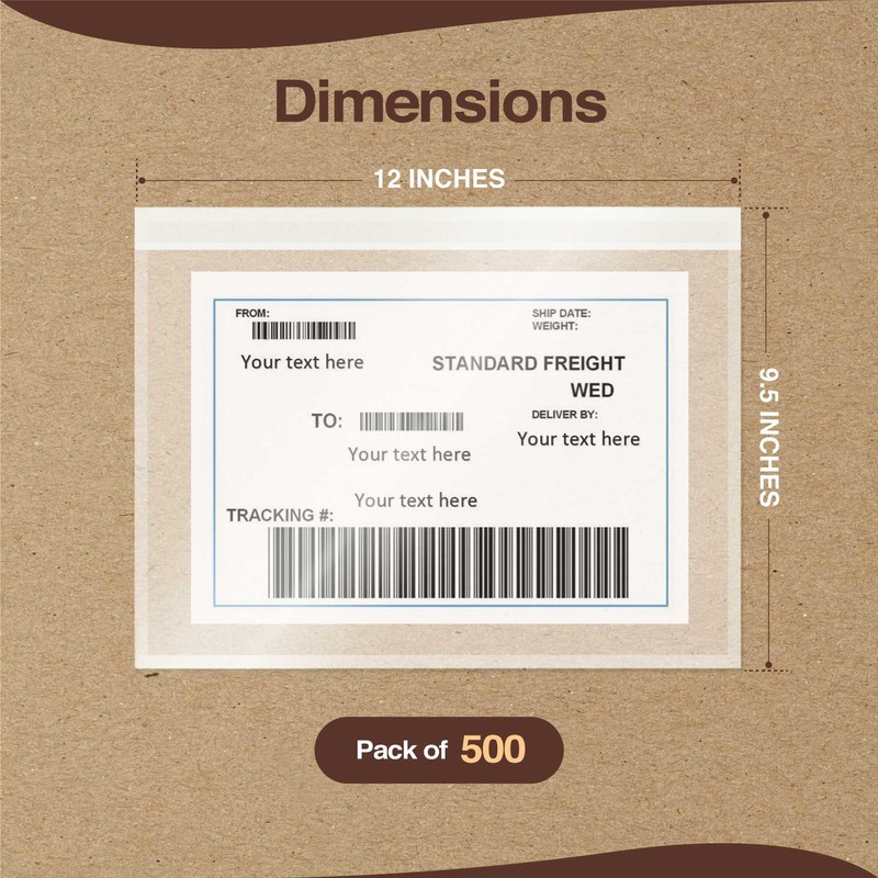 Flextribe Label Sleeves - 3.12 Mil Thick 500 Pack 9.5 X 12 Strong Adhesive Back gallery