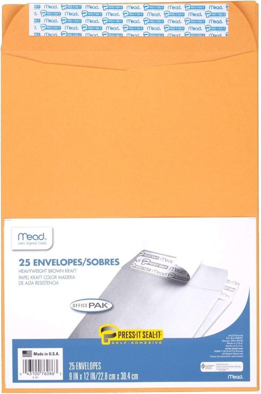 Brown Kraft Envelopes 9 x 12 Self Adhesive Closure 25 Count All Purpose Pack gallery