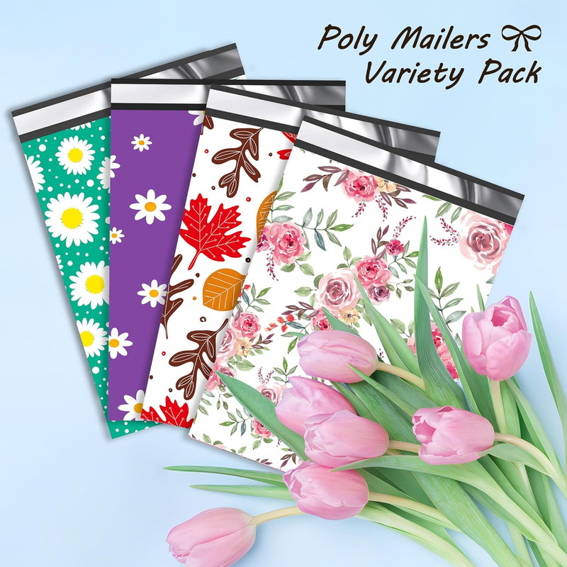 Mailers - 10X13 Poly Mailers Variety Pack of 100, 25Pcs Each Color, Strong Adhes gallery