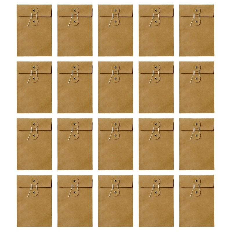 20Pcs Button and String Tie Closure Clasp Envelope, 6.7x4.5 Inch Vintage Brown gallery