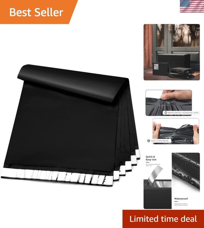 100 Black Poly Mailers 10×13 – Lightweight, Tamper-Proof, and Confidential
