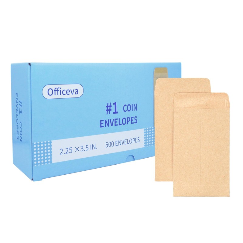 Budgenix #1 500 Pcs Small Coin Envelopes 2.25″ x 3.5″ with 500 PCS, Brown
