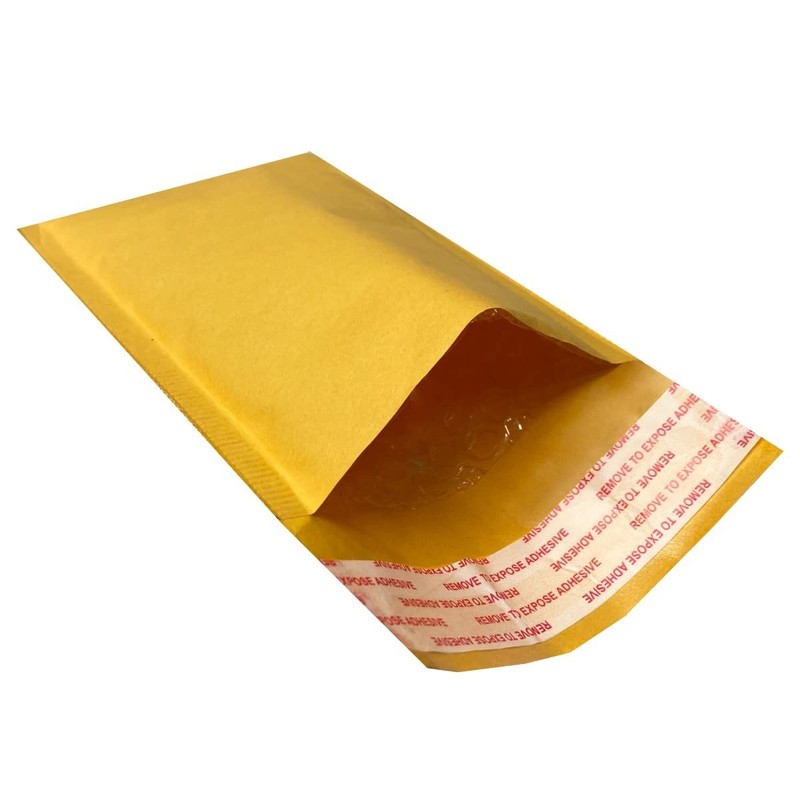 100 Kraft BUBBLE Mailers 4×8″ – #000 Self-Sealing Padded Envelopes Bags