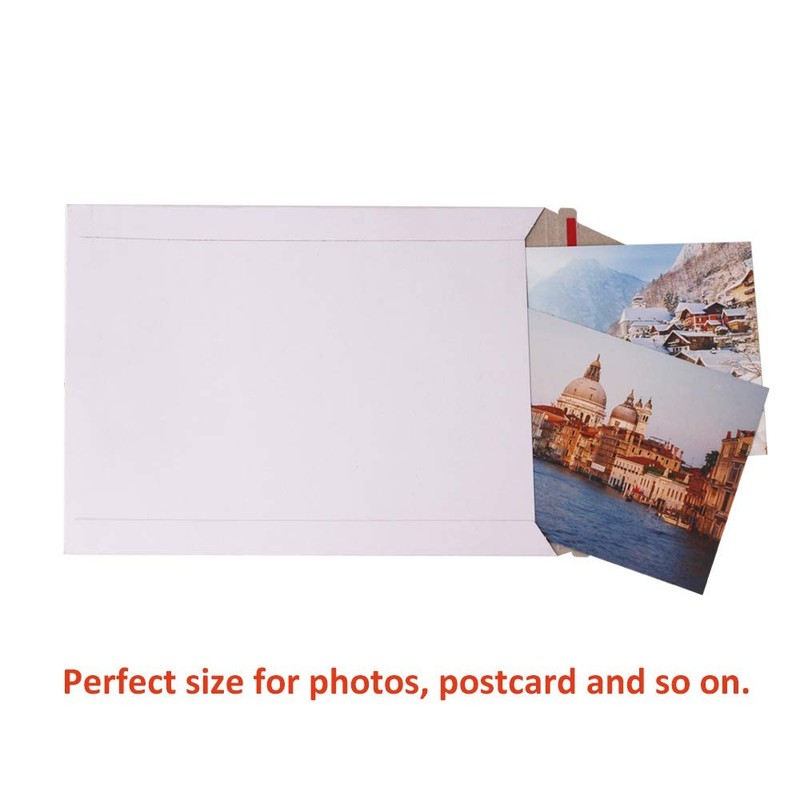 100 Pack 6X8 inch Self Seal Photo Document Mailers Stay Flat White Cardboard ... gallery