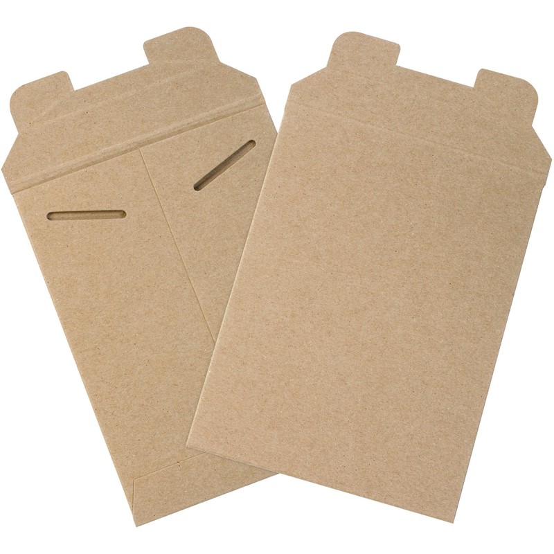 Aviditi 6 x 8 Stayflats Rigid Flat Mailers, Kraft, For Keeping Documents, Photos