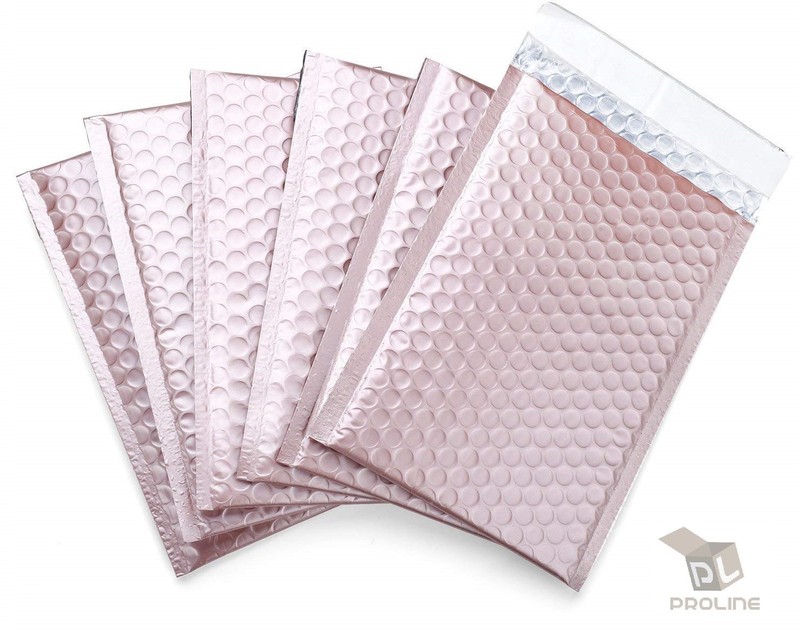 100 #0 Matte Metallic Rose Gold Poly Bubble Mailers Envelopes 6×10 DVD Wide CD