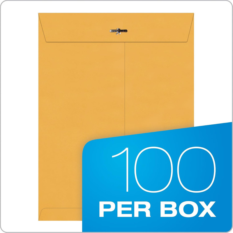 9 X 12 Clasp Envelopes, 28 Lb Brown Kraft, 100 per Box gallery