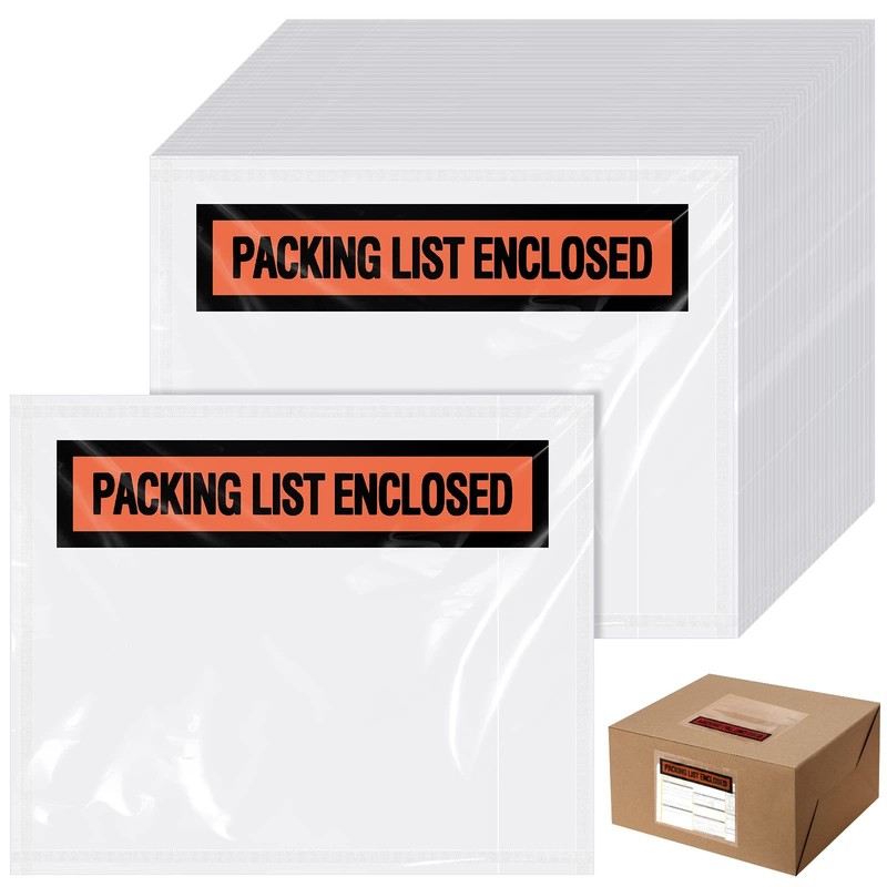 1000 Pcs Packing Slip Envelope Pouches Clear Self Adhesive Shipping Label