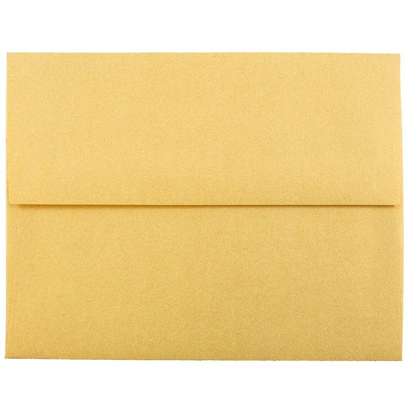 Jam Paper A2 Metallic Invitation Envelopes – 4 3/8 X 5 3/4 – Gold Stardream –