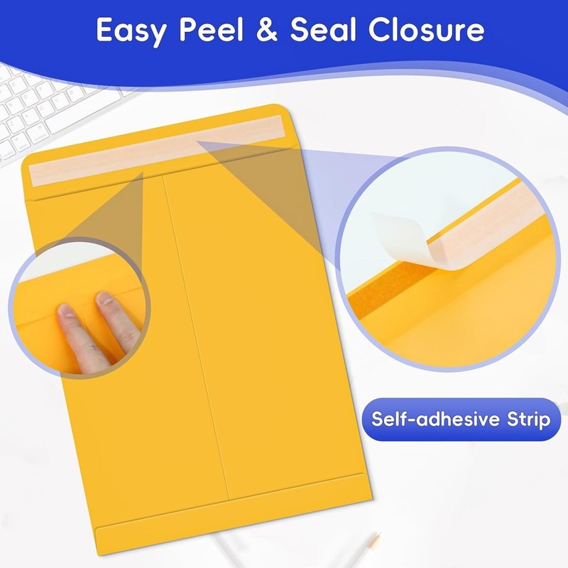 25 Pack 9 x 12 Catalog Mailing Envelopes, Self-Seal Brown Kraft Manilla Envelope gallery