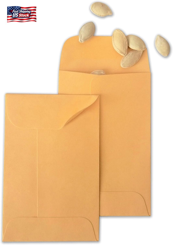 Xxcxpark 200PCS #7 Coin Envelopes 3.5X6.5 Inches Brown Kraft Envelopes Classic S gallery
