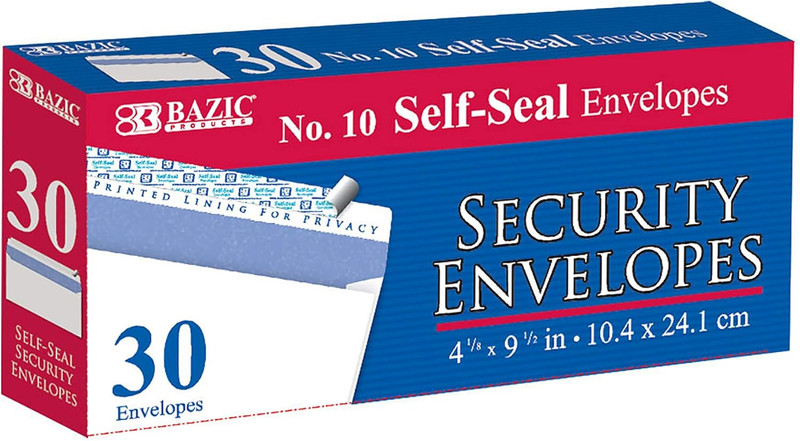 Security Self Seal Envelope 4 1/8″ x 9 1/2″ #10, No Window Tint Pattern Mailing