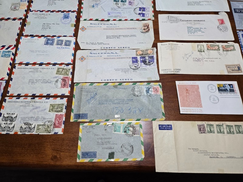 1947 Airmail Envelopes Lot Mexico, Paris, India, Chile etc to Allis Chalmers USA gallery