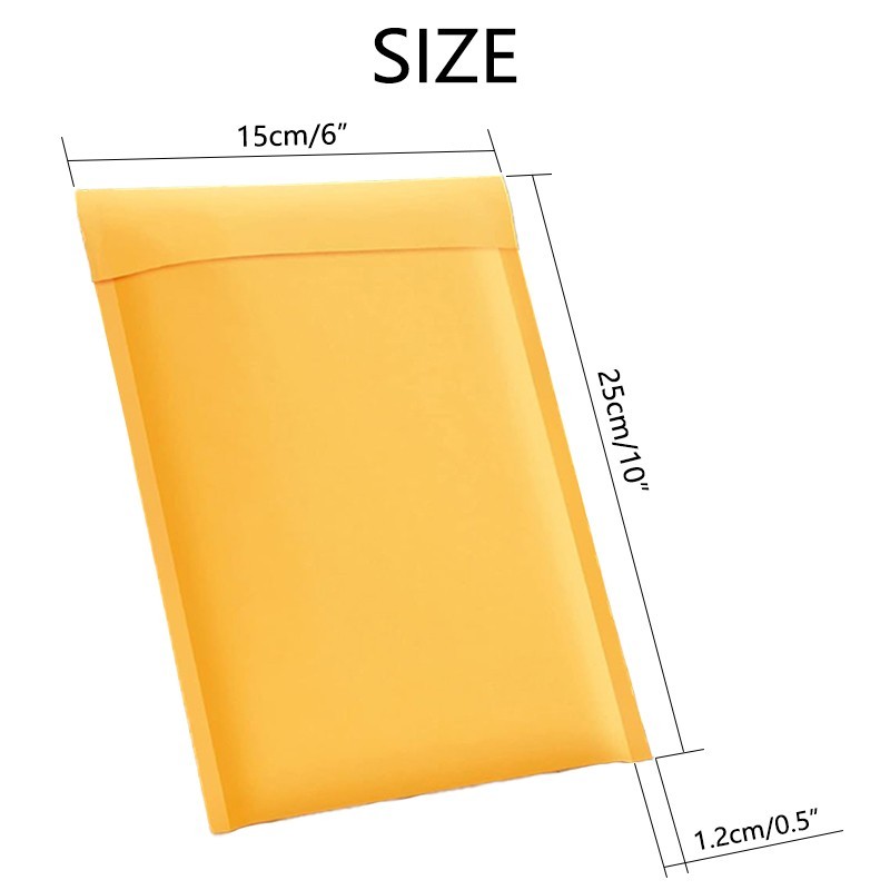 Yellow Kraft Paper Bubble Mailers 25/50/100/150/200 Pack #000-#7 (10 Sizes) gallery