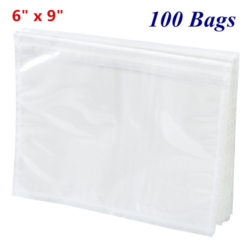 100 6×9 Clear Packing List Invoice Pouch Shipping Mailing Envelope Self Adhesive