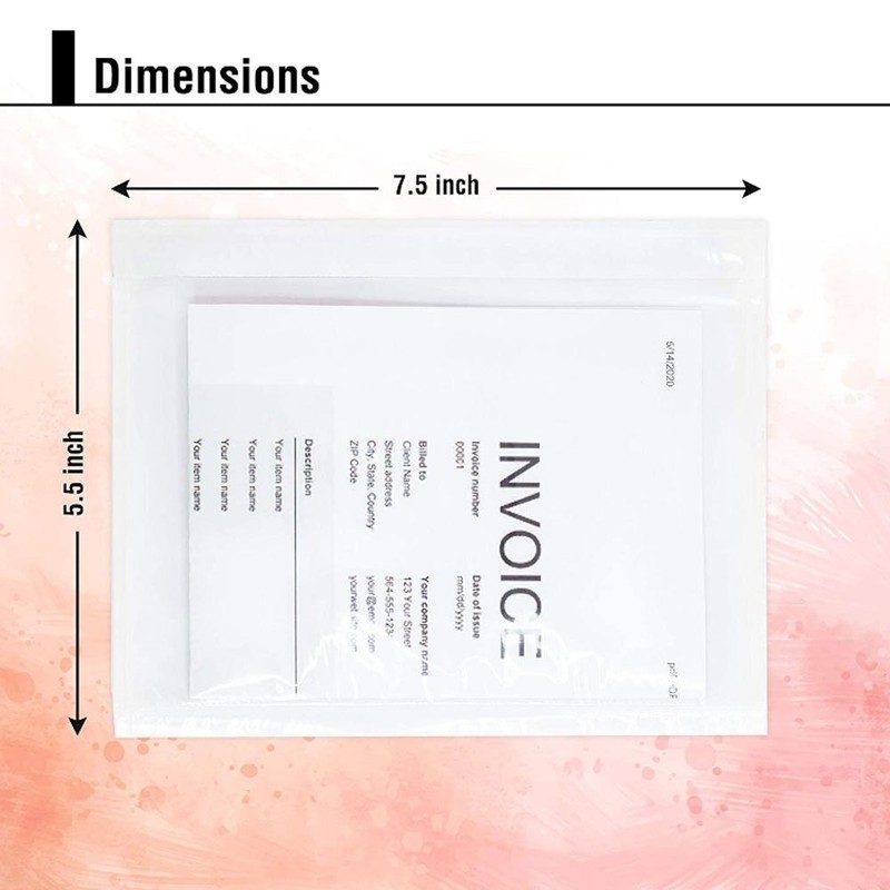 7.5"x5.5" Clear Adhesive Top Loading Packing List Shipping Label Pouch Envelopes gallery