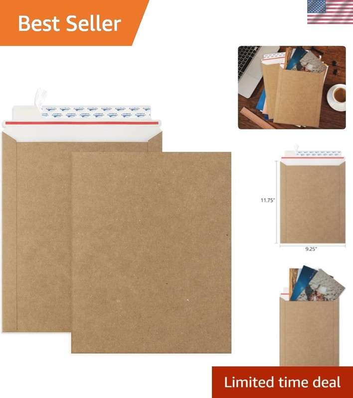 Stay Flat 9.25×11.75 Self-Adhesive Envelopes – 25 Pack for Professional Mailings