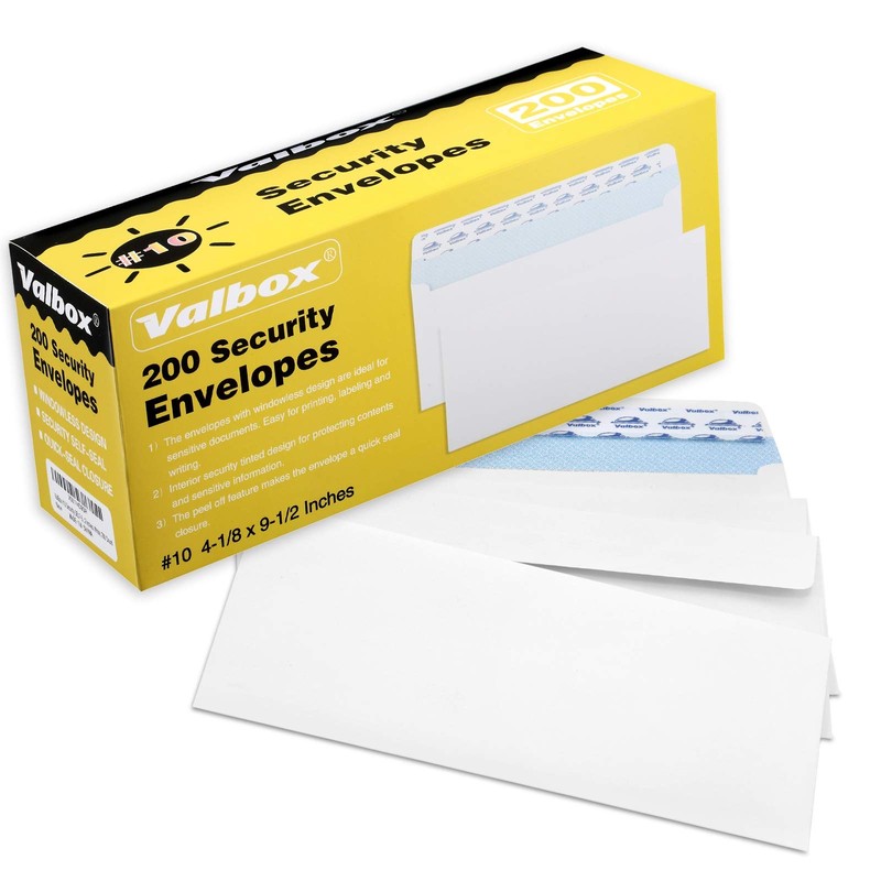 #10 Security Envelopes Self Seal No. 10 Windowless Security Tint Pattern Secure