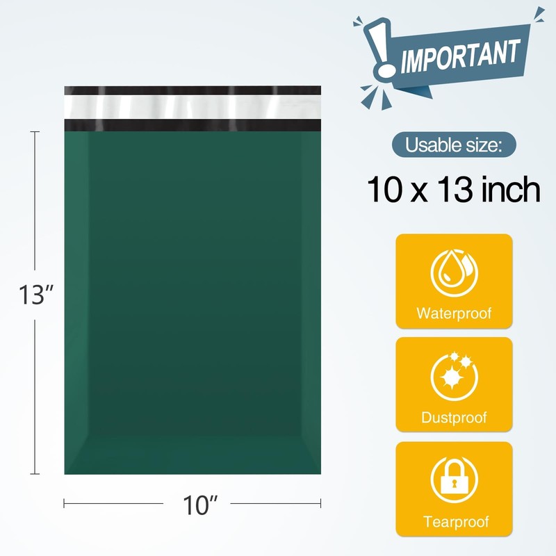 Famagic 200pcs Poly Mailers 10x13 Inch Shipping Bags Ultramarine Green Shipping gallery
