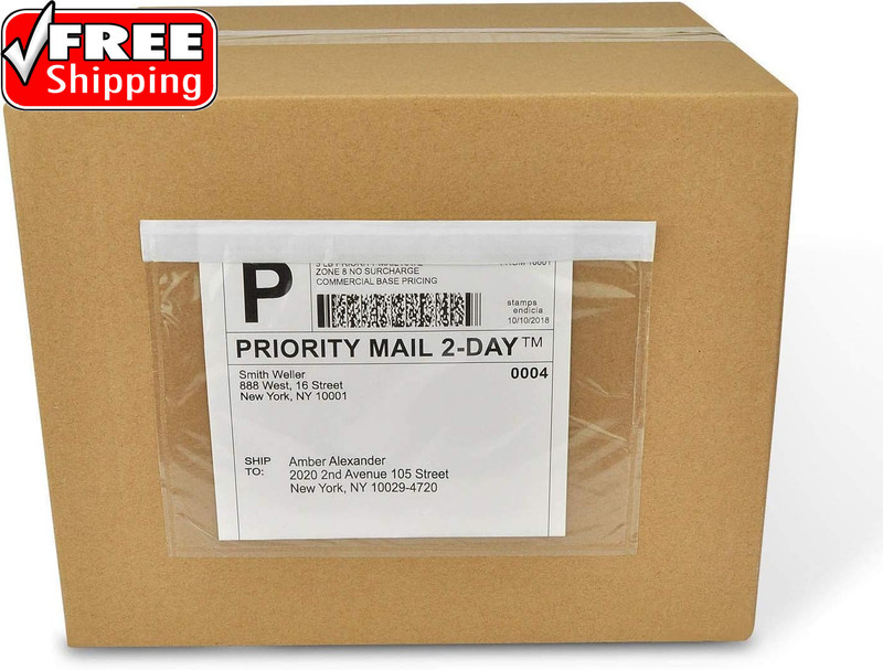 200 Pack 7.5" X 5.5" Clear Self-Adhesive Top Loading Packing List/Shipping Label gallery