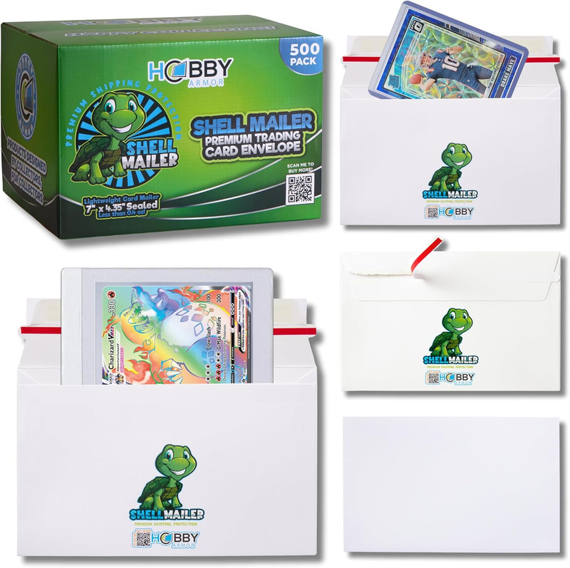 500 Pack Trading Card Mailers 7″ x 4.35″ for Shipping Semi-Rigid Protectors