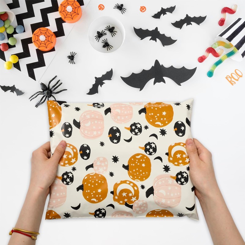 100Pcs Fall Poly Mailers 10 x 13 Inch Orange Pink Pumpkin Packaging Bags Wate... gallery