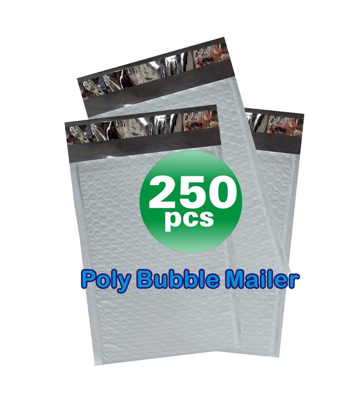 PolycyberUSA 250 pcs #0 Poly Bubble Envelopes Mailers (Inner 6×9)