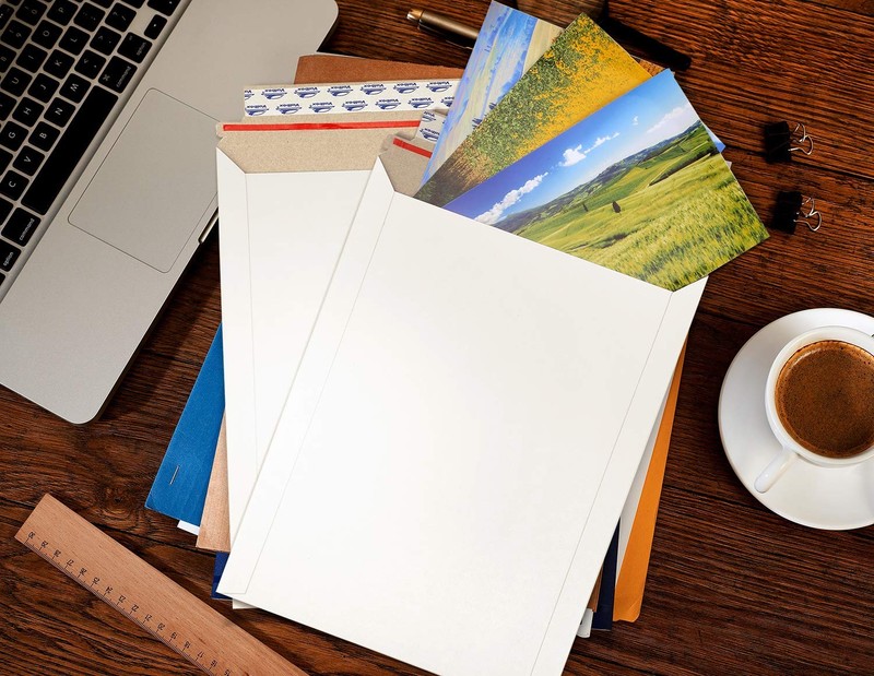 9x11.5 Self Seal Photo Document Mailers 25 Pack Stay Flat White Cardboard Env... gallery
