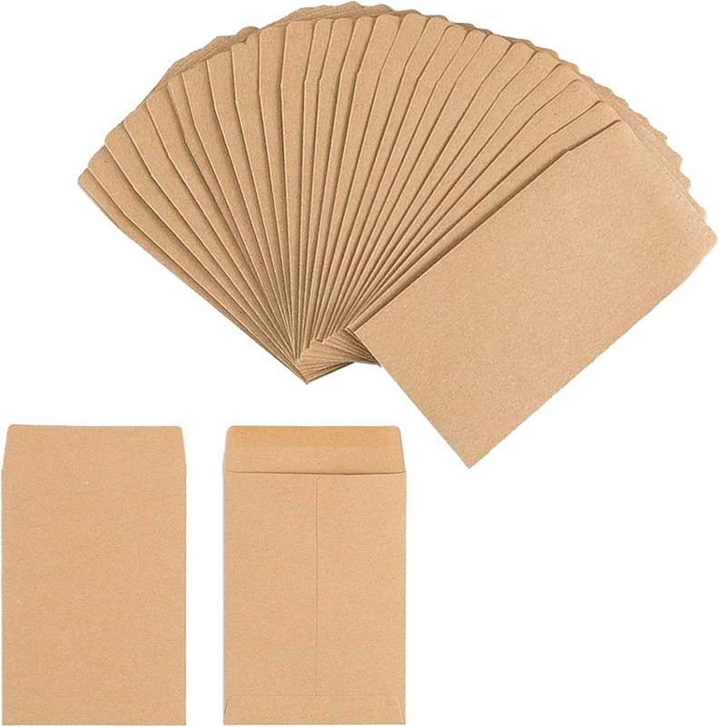 200 Packs Self-Adhesive Small Parts Envelopes Kraft Self Sealing Seed Coin Packe