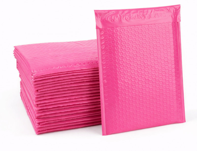 Pink Poly Bubble Mailers # 000 4 x 8 Padded Self Seal Shipping Envelopes