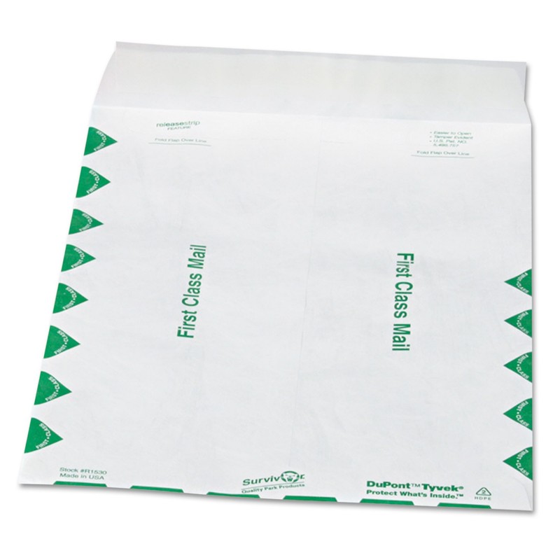 Survivor® Tyvek USPS First Class Mailer, 9 1/2 x 12 1/2, White, 100/Box