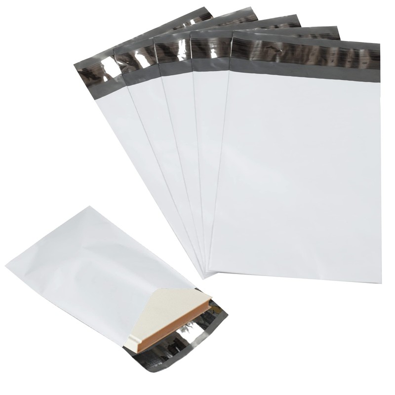 100 Pack of 9 x 12 White Poly Mailers – Self Sealing Shipping Envelopes â€“ M…