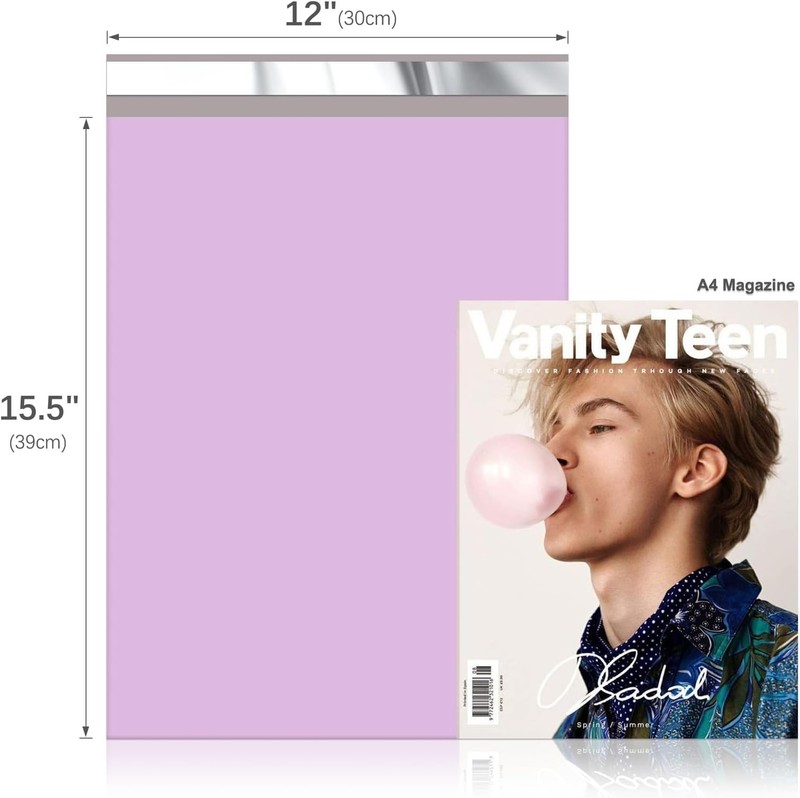 50 Light Purple 12x15.5 Poly Mailers - Waterproof Heavy Duty Shipping Bags gallery