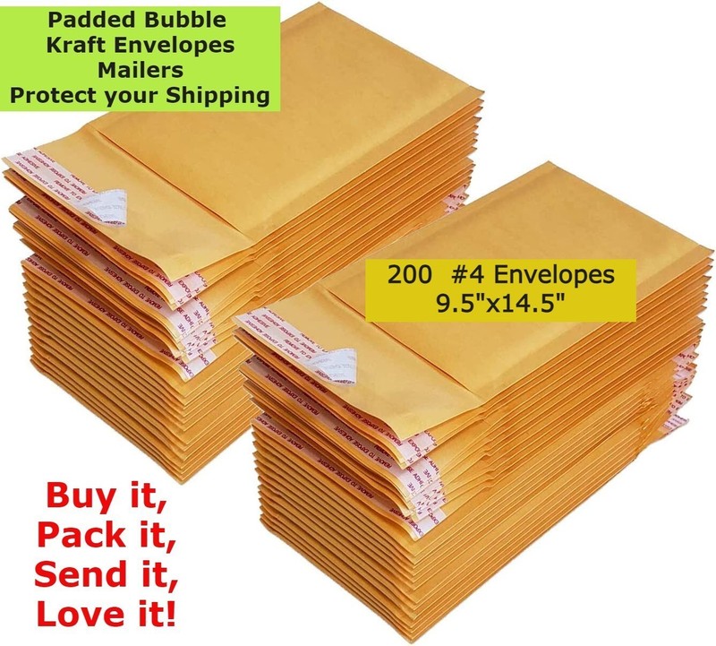 20 #4 9.5X14.5 Kraft Paper Bubble Padded Envelopes Mailers Case 9.5″X14.5