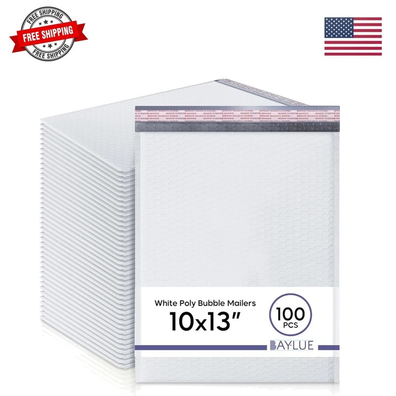 White 10×13 Inch Poly Bubble Mailers |Self Seal Padded Envelopes for Thick bo…
