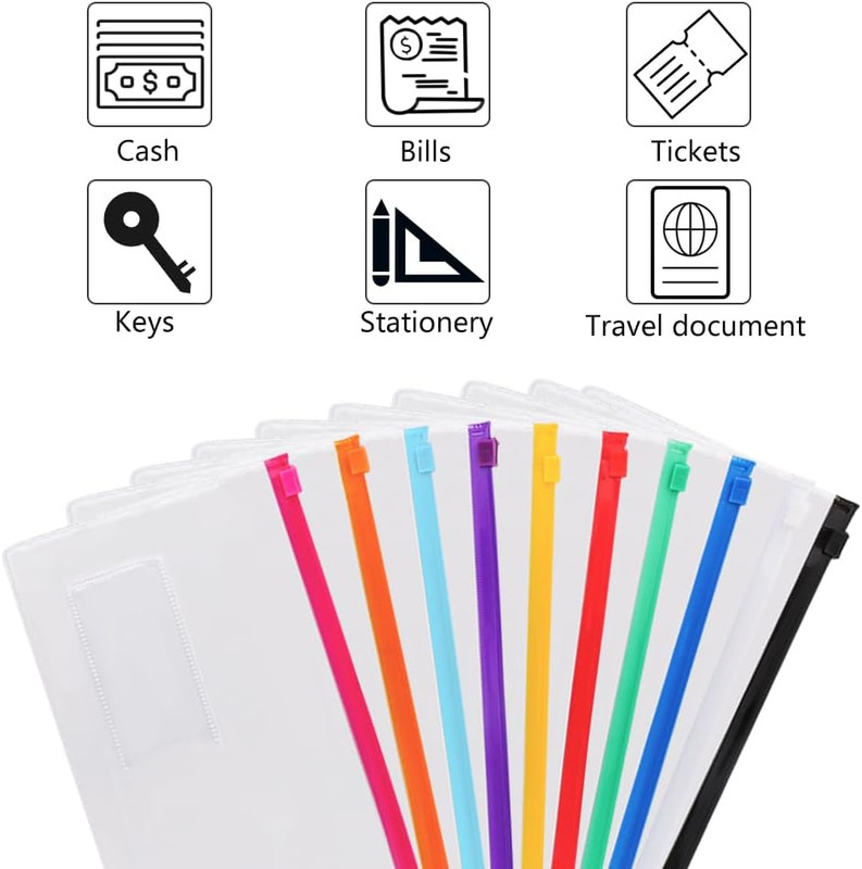 24Pcs Poly Zip Envelope, Plastic Envelope, Reusable Envelopes, 9 X 4.7 Inches, A gallery