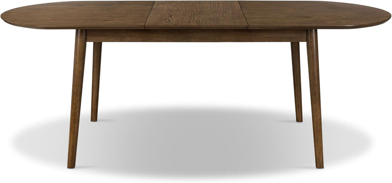 Svalbard Tundra Brown Dining Table, Expands 63-82.5 Inches, Solid Wood Top